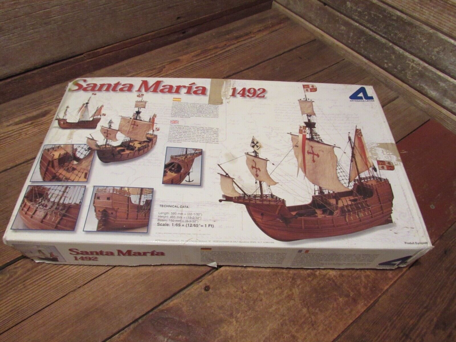 Vintage Artesania Latina SANTA MARIA 1492 Scale 1:65 - Model Boat Ship
