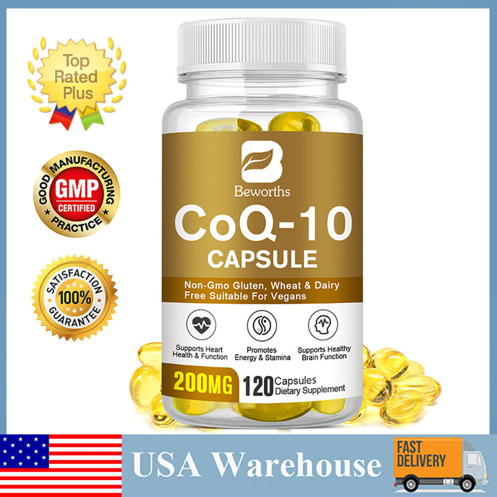 COQ 10 Coenzyme Q-10 200mg Heart Health Support Increase Energy Stamina 120 Pill