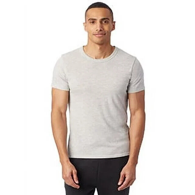 Alternative Apparel Eco-Jersey T-Shirt Men\'s L Light Grey Crewneck Short Sleeves