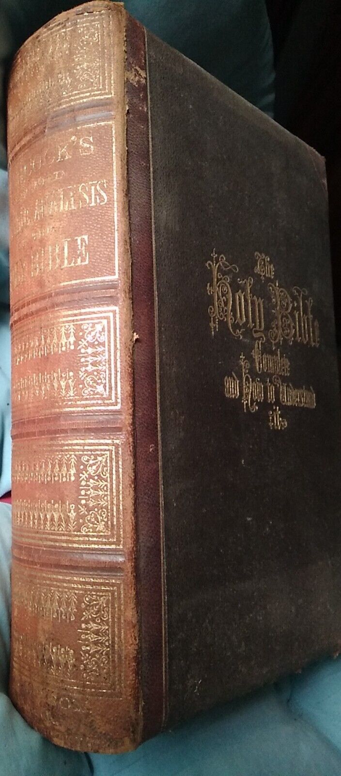 Antique Gilt Holy Bible 1869 Hitchcocks Analysis How To Understand It Johnson NY