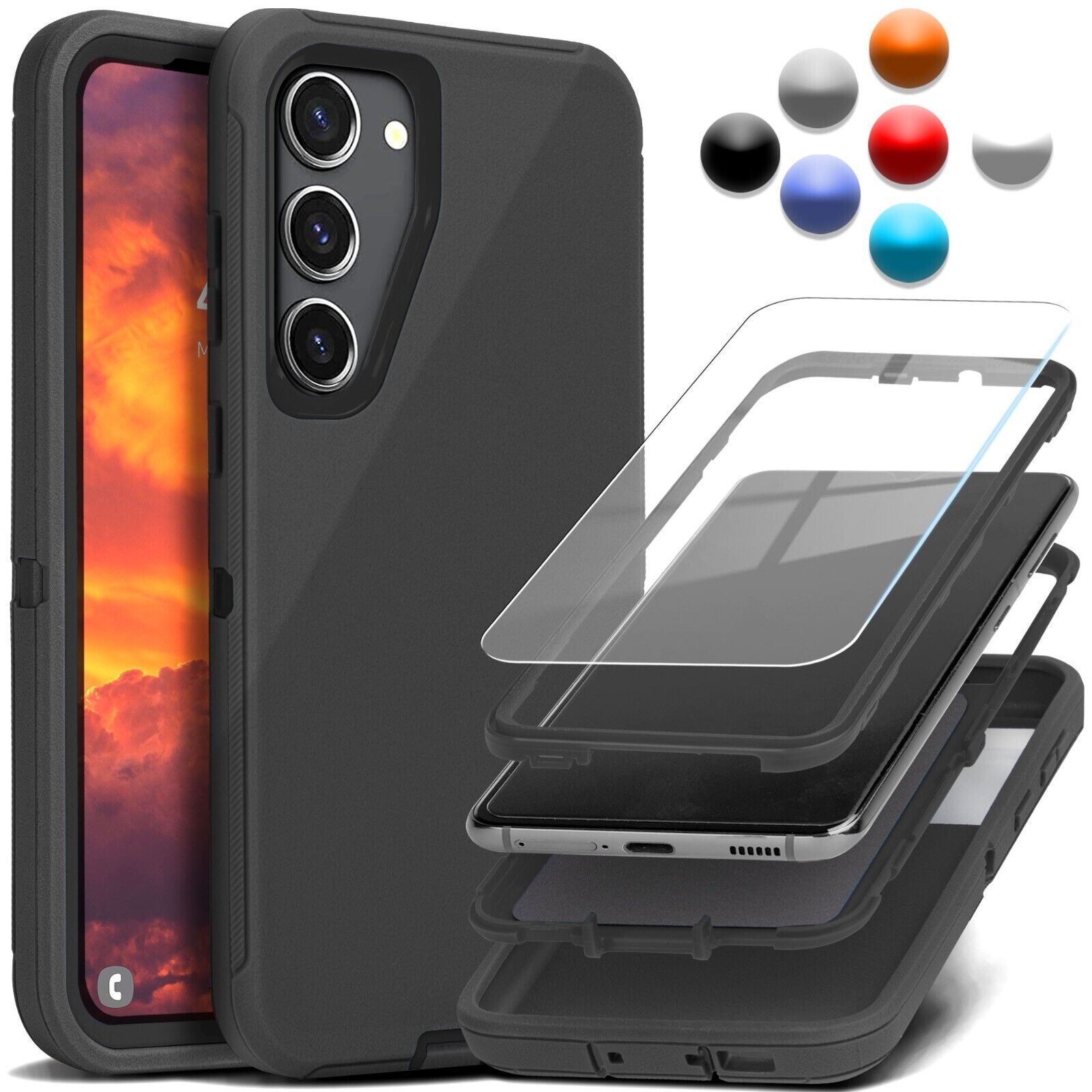 For Samsung Galaxy S24 S23 S22 21 Ultra Shockproof Protective Rugged Case Cover