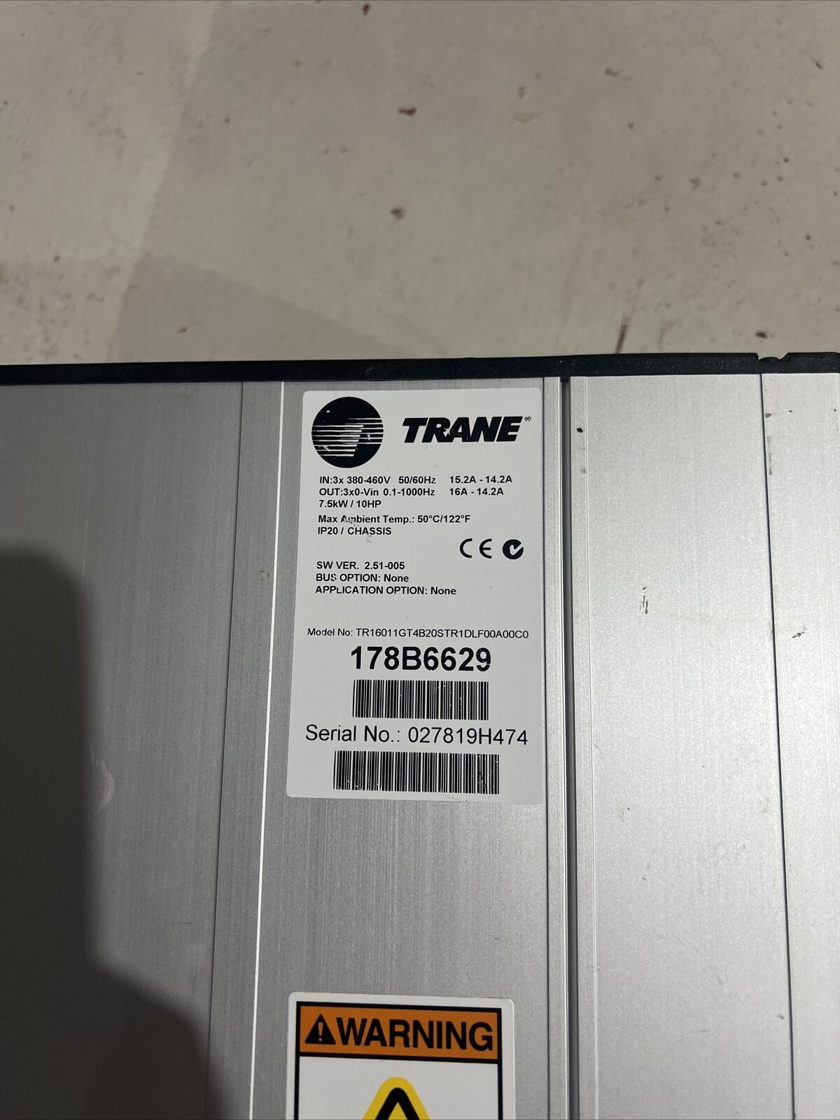 Trane TR1-Series 178B6629  380-460V Variable frequency drive 7.5kw/10H