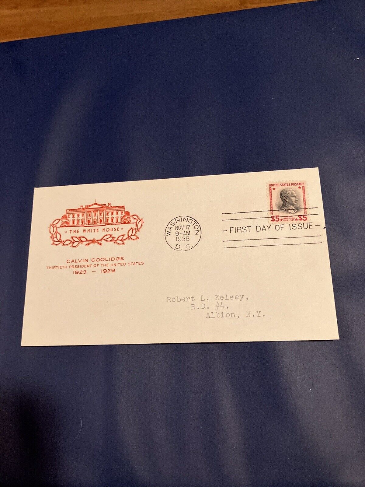 FDC Covers 1938 #834 Calvin Coolidge $5.00 First Day Cover With Farnam Cachet