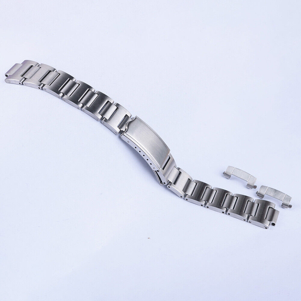 19mm Vintage Silver Steel Watchband Bracelet For Seiko Pogue 6139-6002 chrono