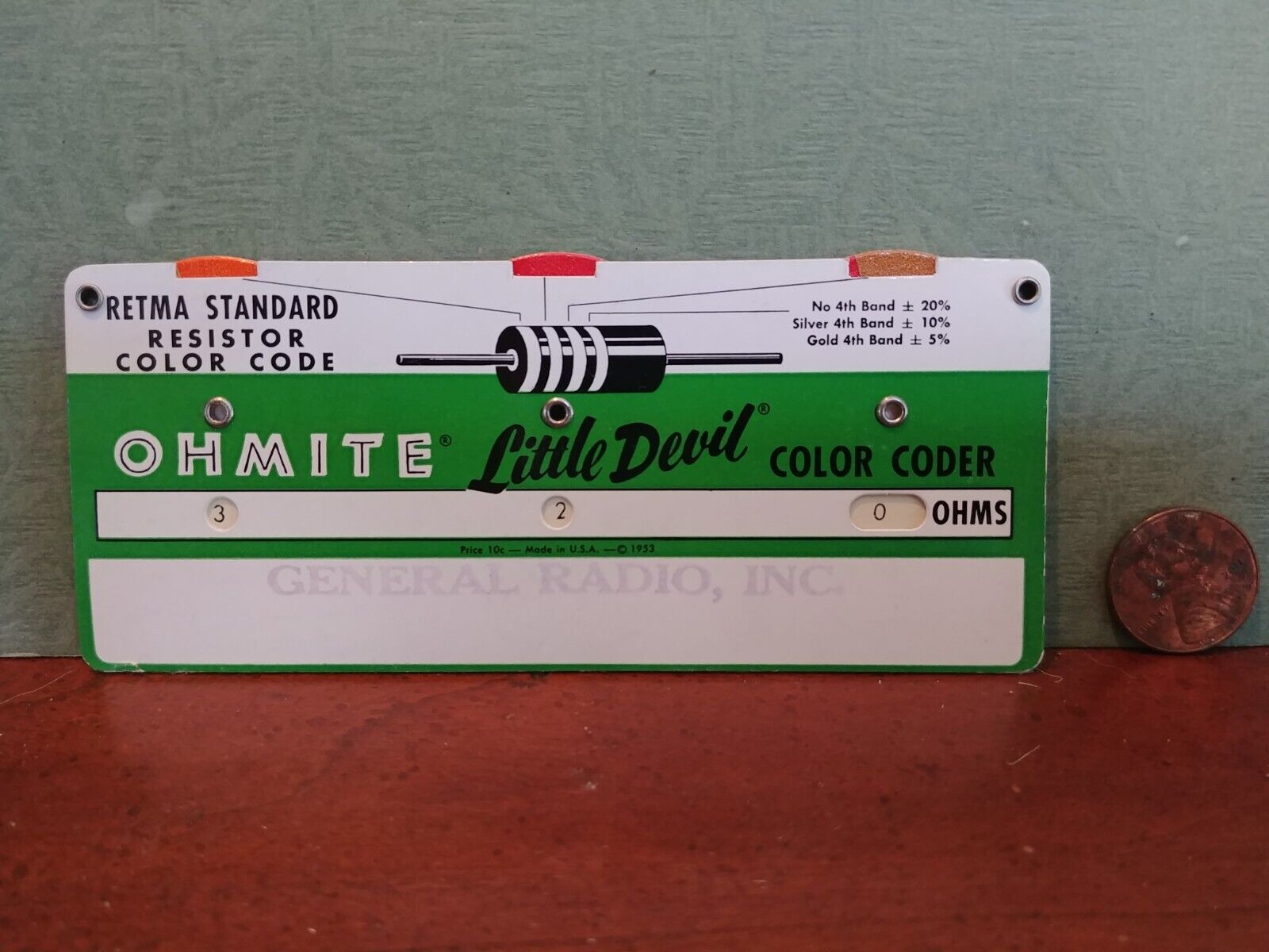 Vintage Ohmite Little Devil Color Code Coder 