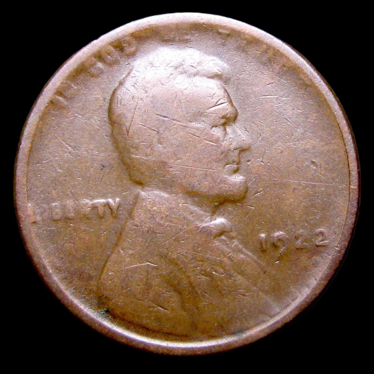 1922 No D Lincoln Cent Wheat Penny ---- Nice Strong Reverse Coin ---- #319J