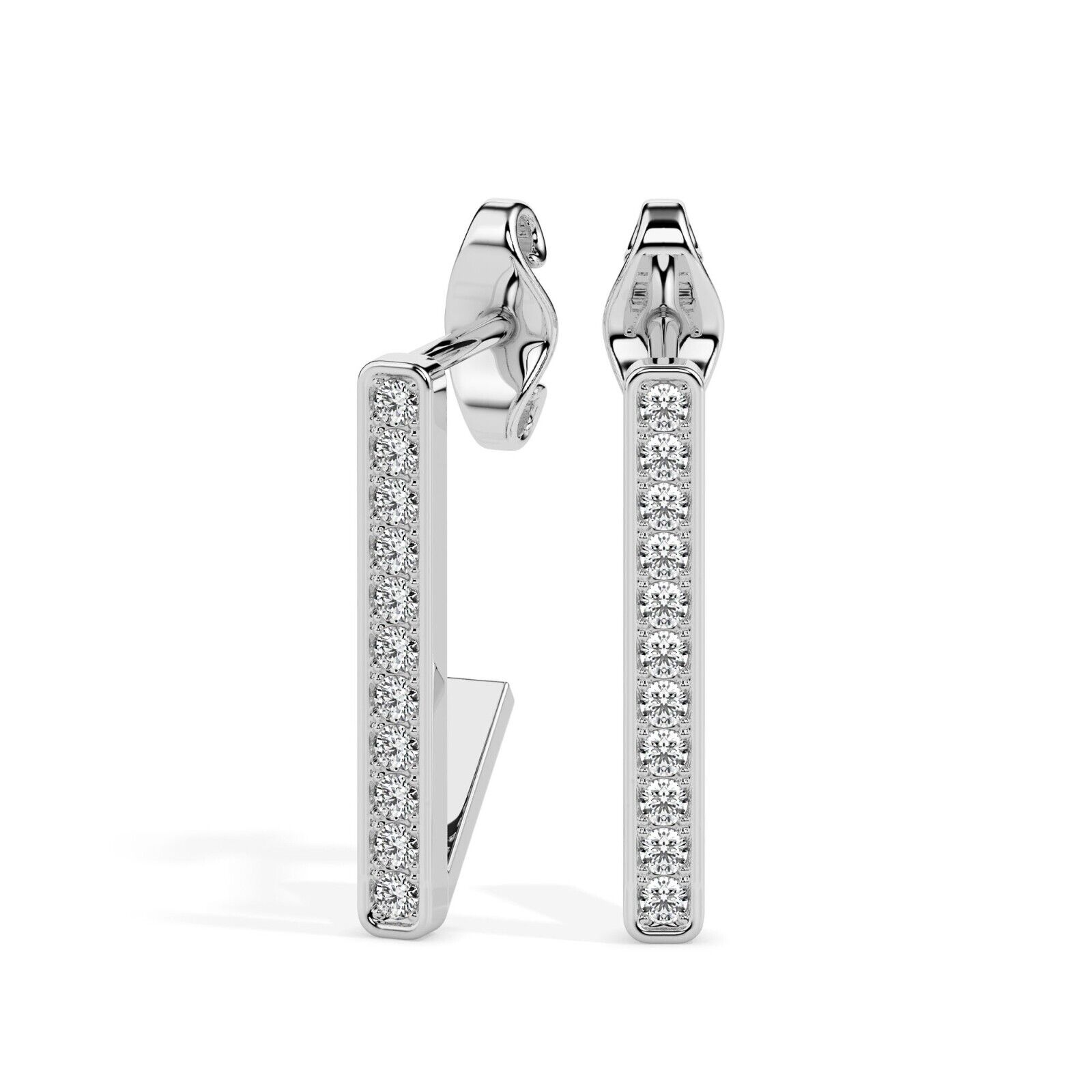 Fashionable 925 Sterling Silver White Gold Plated Luxury Earrings