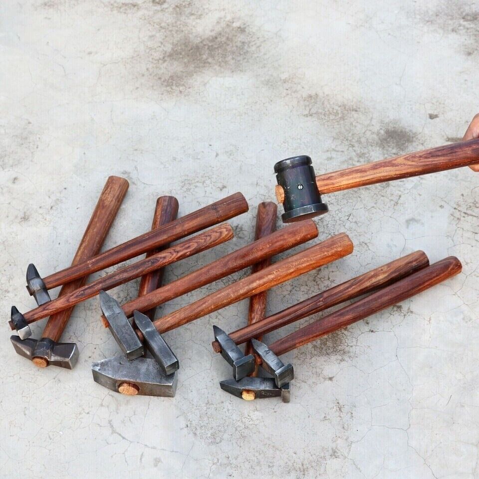Blacksmith Set Of 10 Collectible Lot Tinsmith General Use Heavy Small Hammer