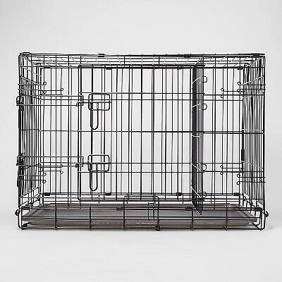 Wire Collapsible Dog Crate - M - Black - Boots & Barkley