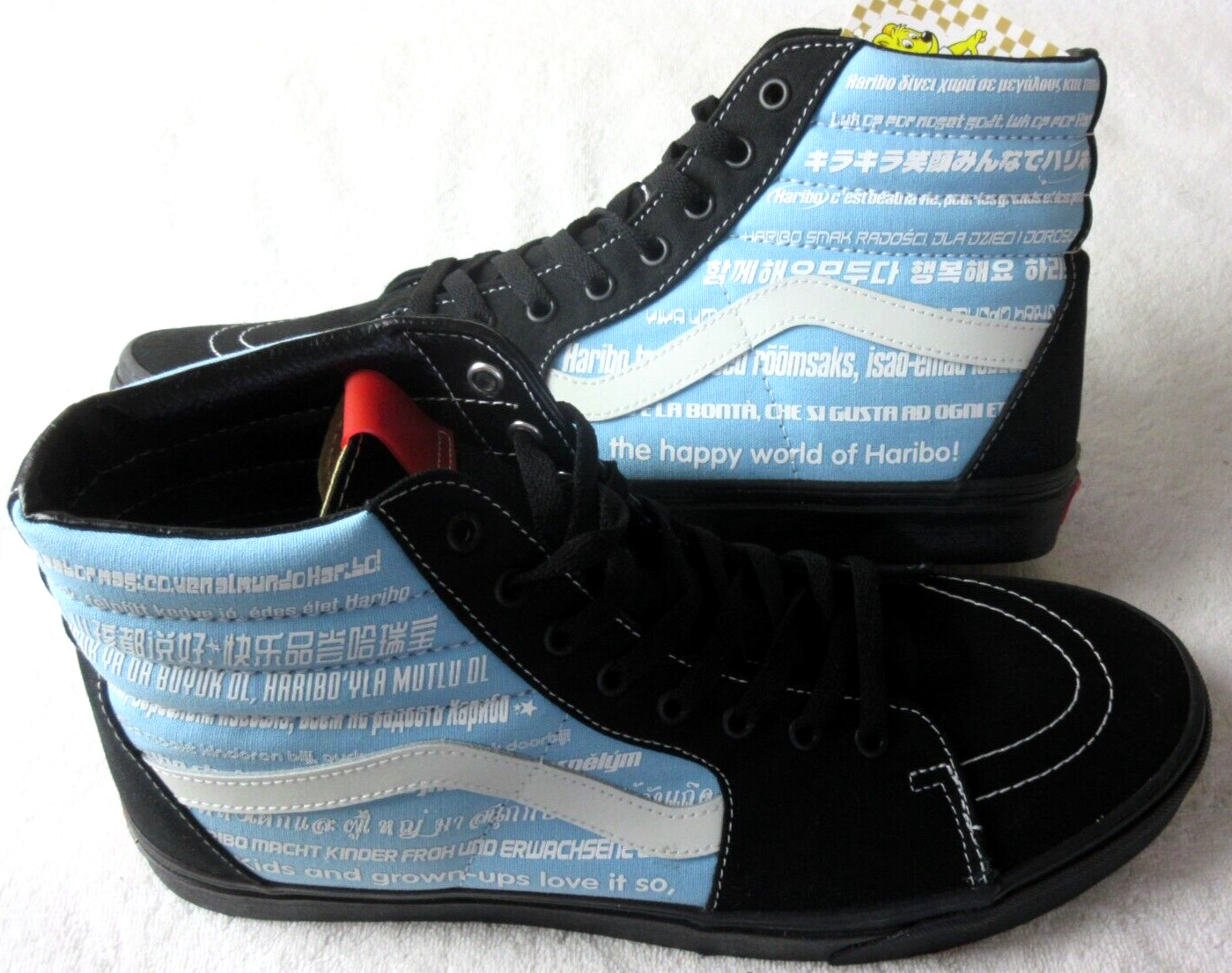 Vans x Haribo Men\'s Sk8-Hi Black Blue Multi Striped Canvas shoes Size 13 NIB
