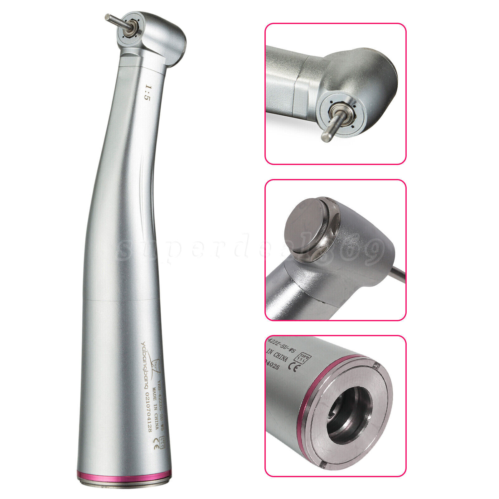 Dental 1:5 Increasing Contra Angle LED /No LED Handpiece F/ NSK Electric Motor