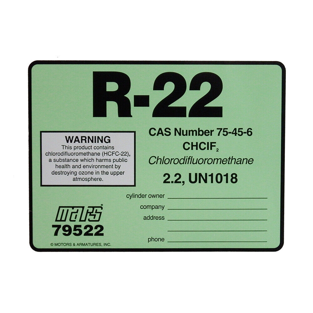 R-22 / R22 Label # 79522 , SOLD EACH