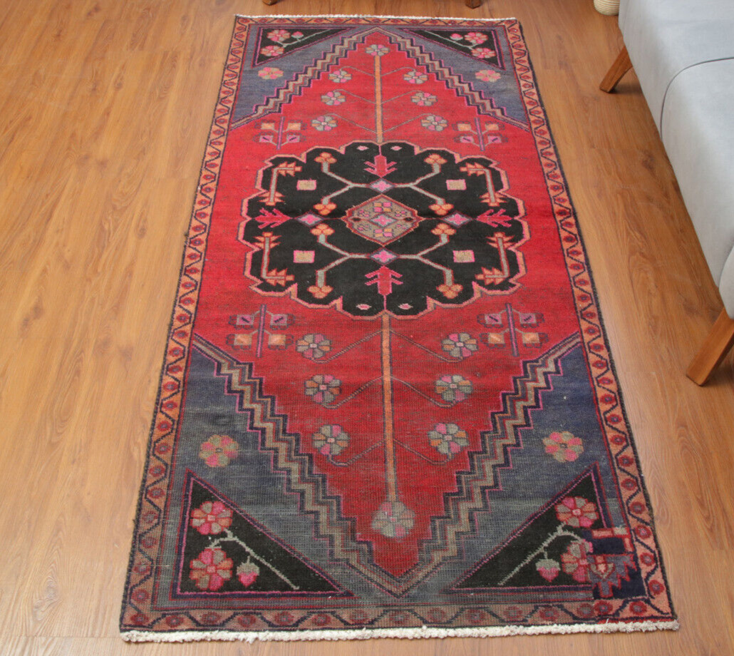 3x7 Vintage Medallion RED Hand Knotted Wool Traditional Oriental Area Rug