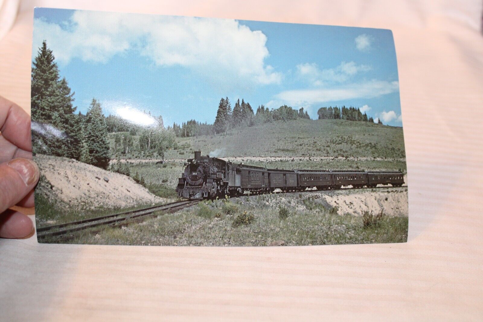 1972 Vanishing Vistas Photo Card D&RGW Rio Grande Steam Locomotive #483