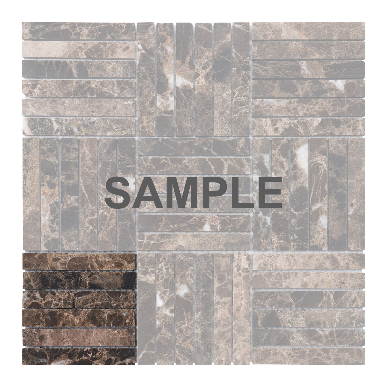 Brown Emperador Dark Marble Stone Parquet Mosaic Tile Kitchen Wall Backsplash