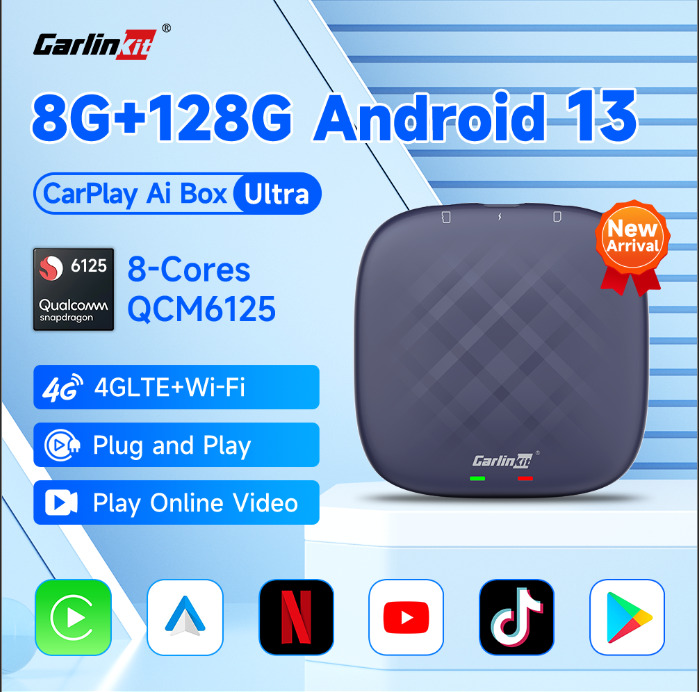 Carlinkit 8+128GB Android 13 Wireless Carplay Android Auto Multimedia Player Box