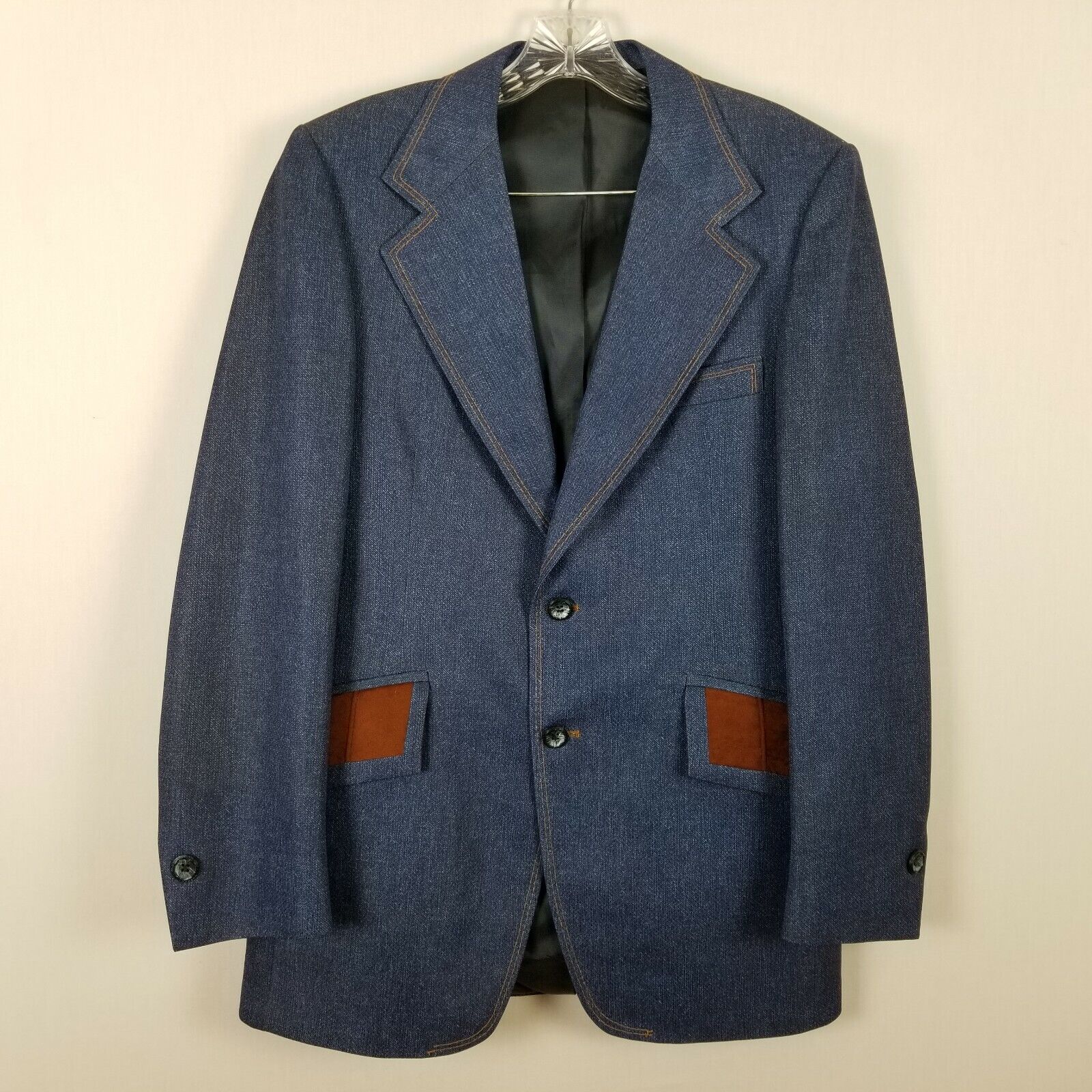Vintage Walter Pyes Western blazer looks like denim with suede on pockets sz M