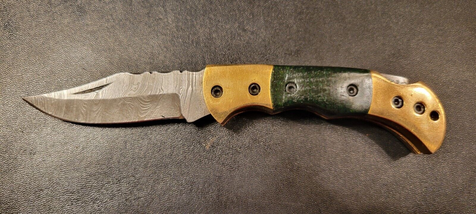 CSFIF Handmade Twisted Damascus Folding Knife Bull Horn Handle- XB134
