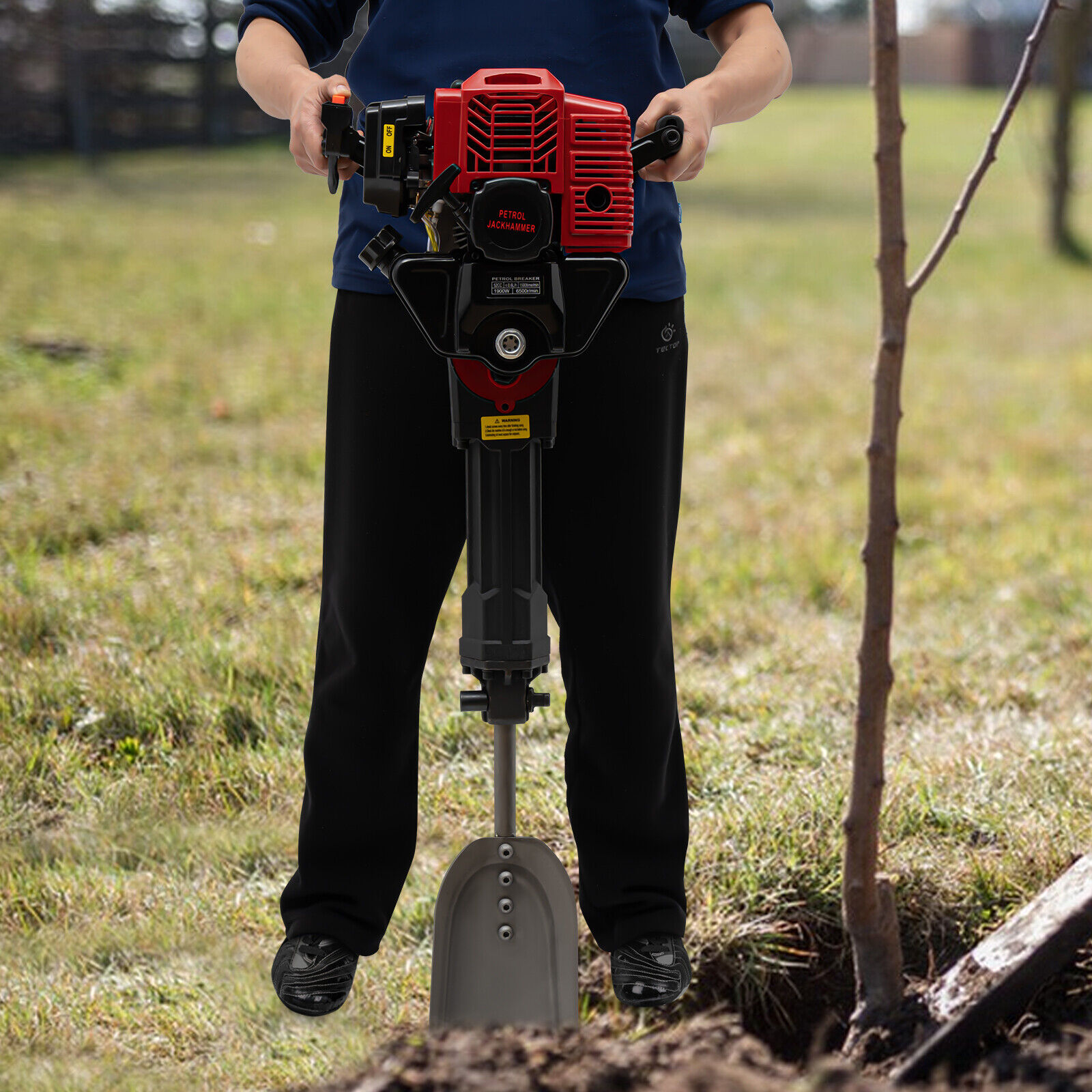 2 Stroke 52CC Gas Powered Excavator Garden Tree Digger Shovel Drilling Machine