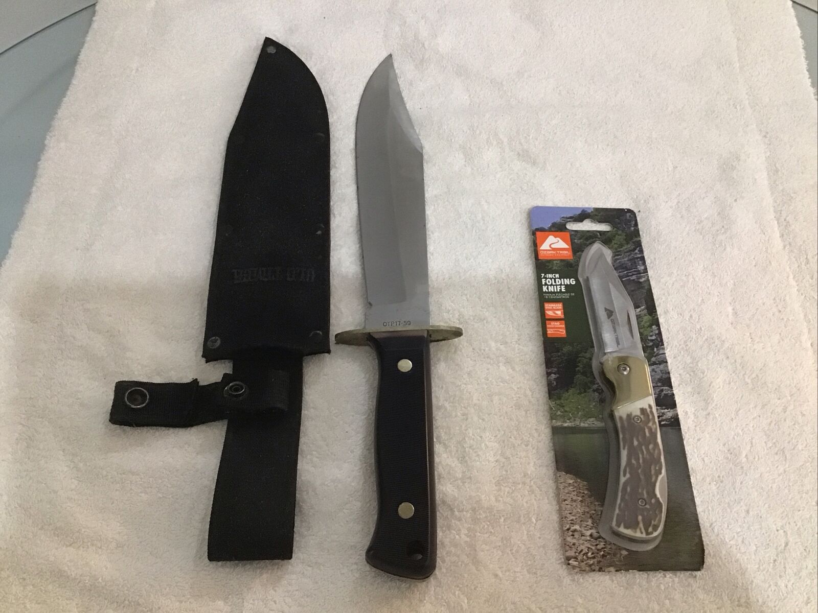 Schrade OTP17-59 Old Timer  Knife 10 Inch Blade + 7 Inch Ozark Trail Knife