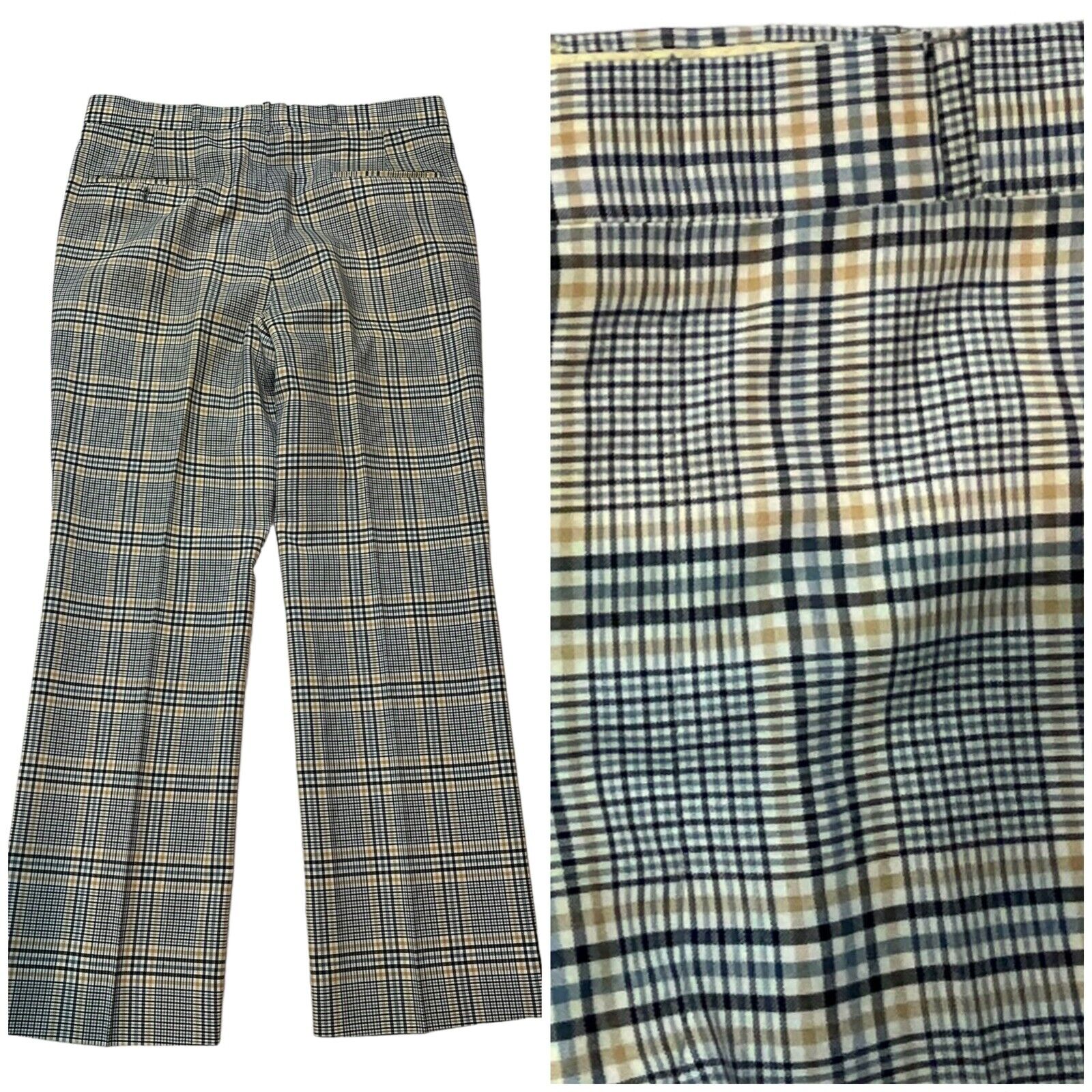 Vintage 70s Check Dad Pants Trousers Disco Golf Office Pants Rockabilly 36 X 30