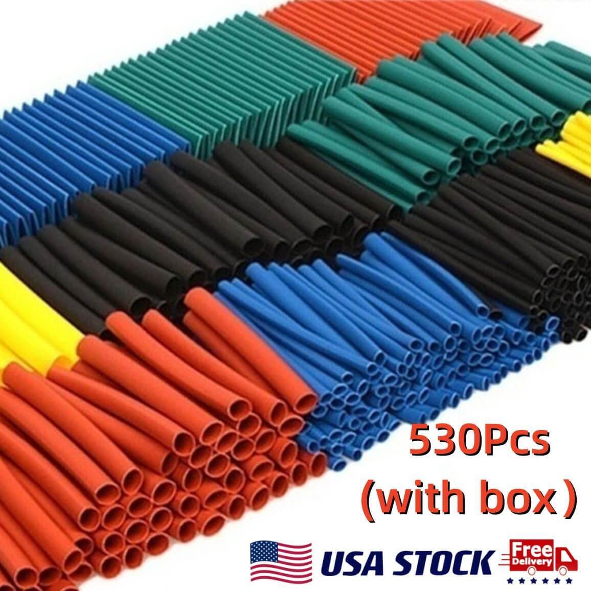 530Pcs Multicolor Heat Shrink Tubing 45mm Electrical Wire Insulation Sleeve Kit
