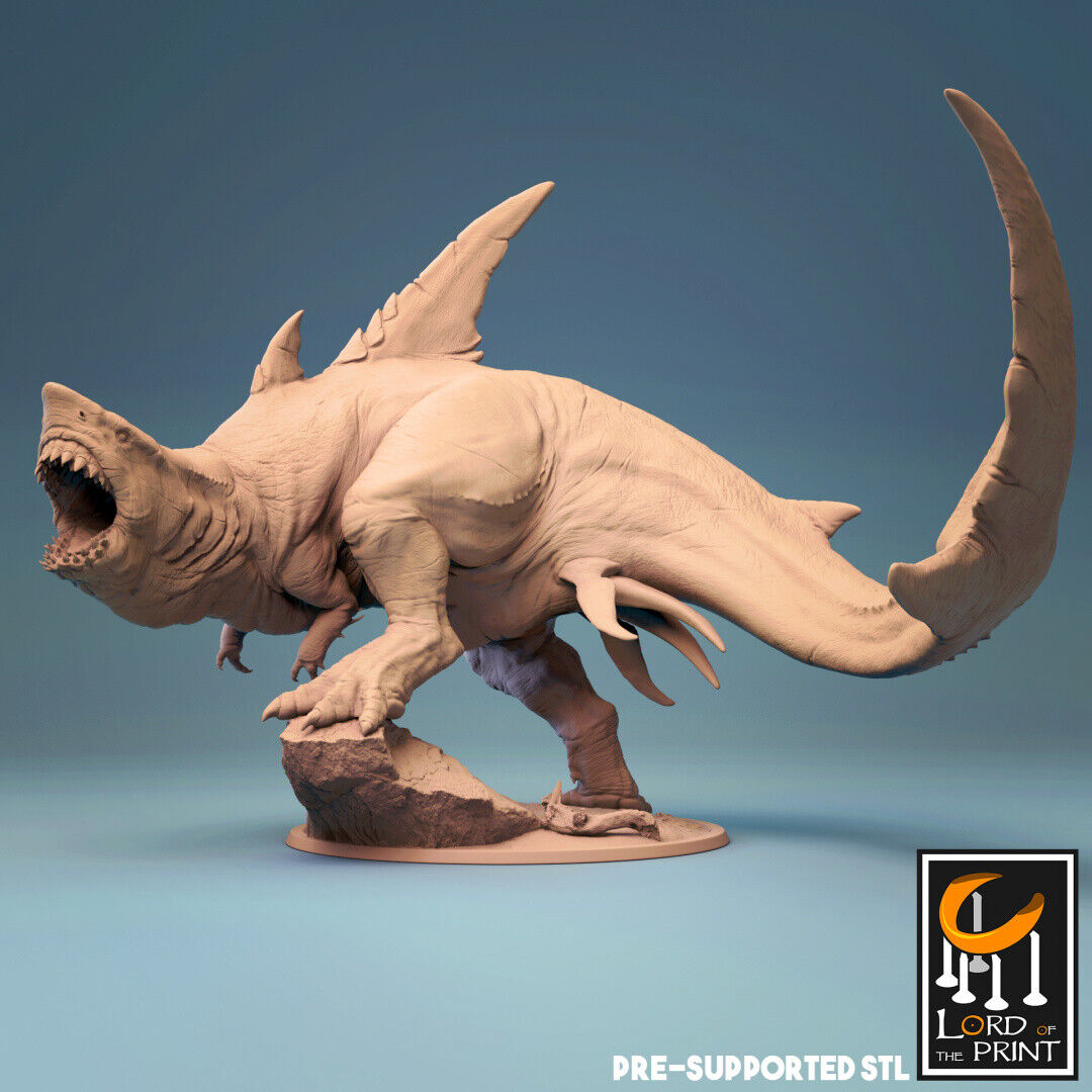 Karchar Tyrant T-rex Shark Miniature D&D DnD Pathfinder RPG