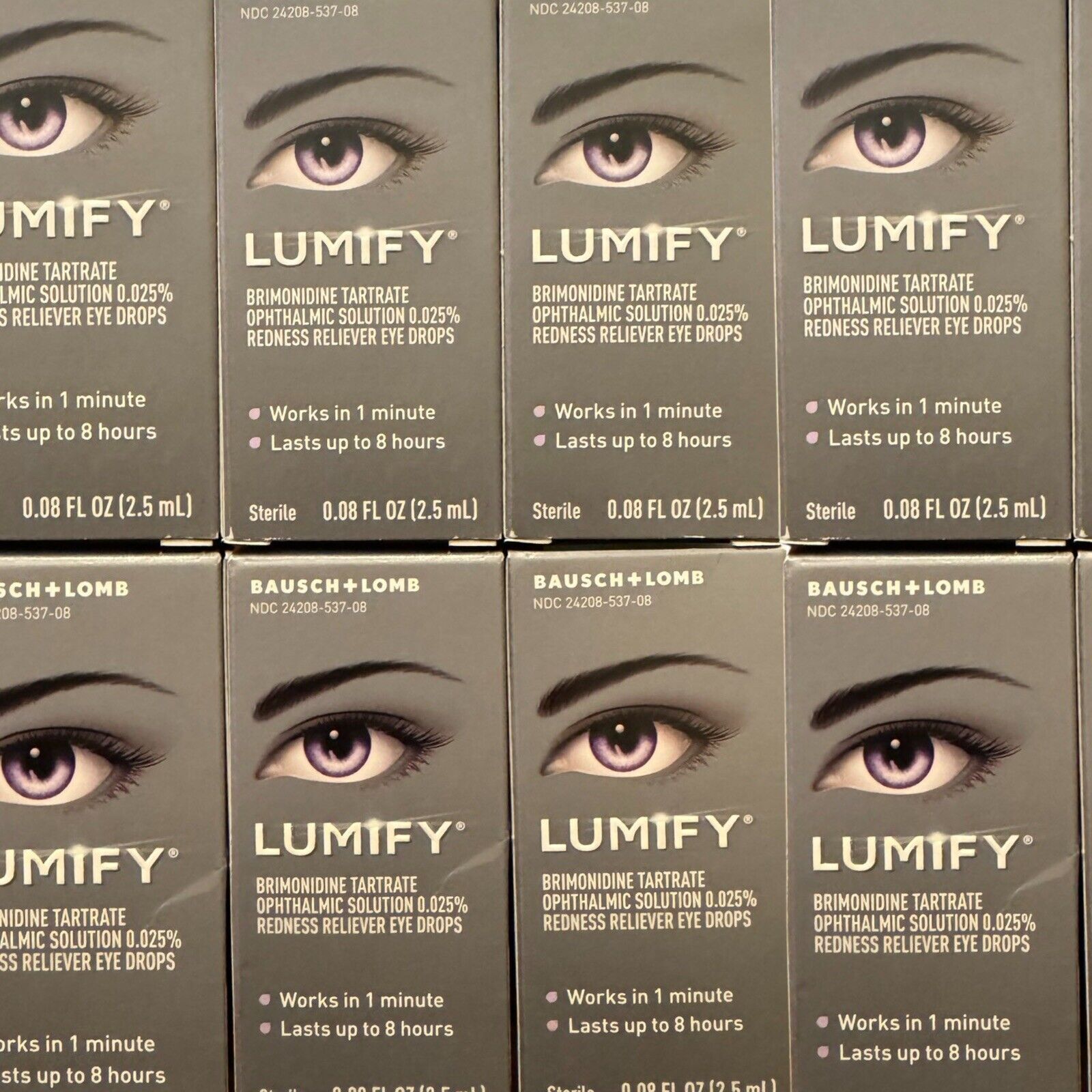 LOT OF 30 - LUMIFY Redness Reliever Eye Drops 0.08 FI. Oz. (2.5 mL)