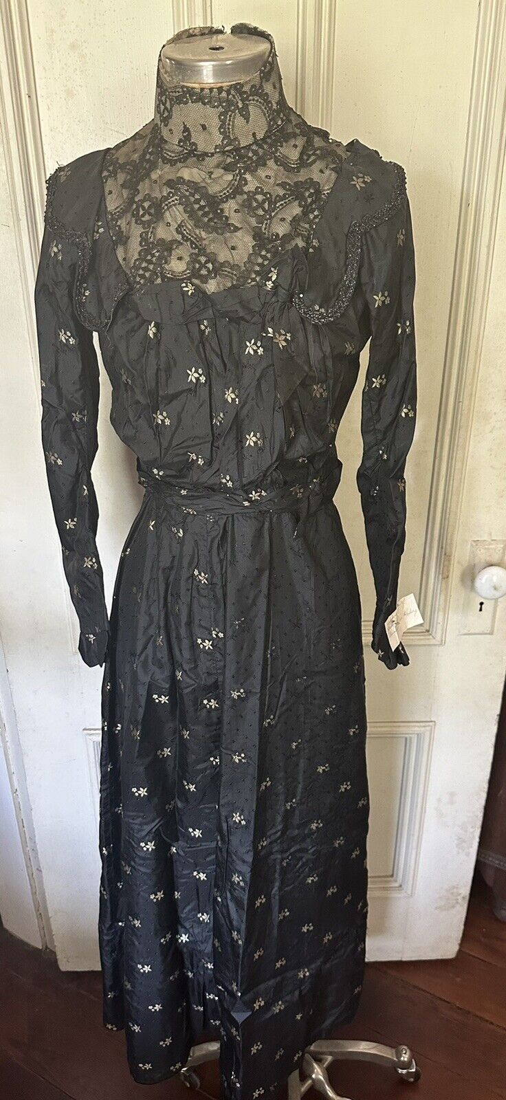ANTIQUE  Black 2 Piece Wedding/Mourning Dress-Gothic-1800\'s