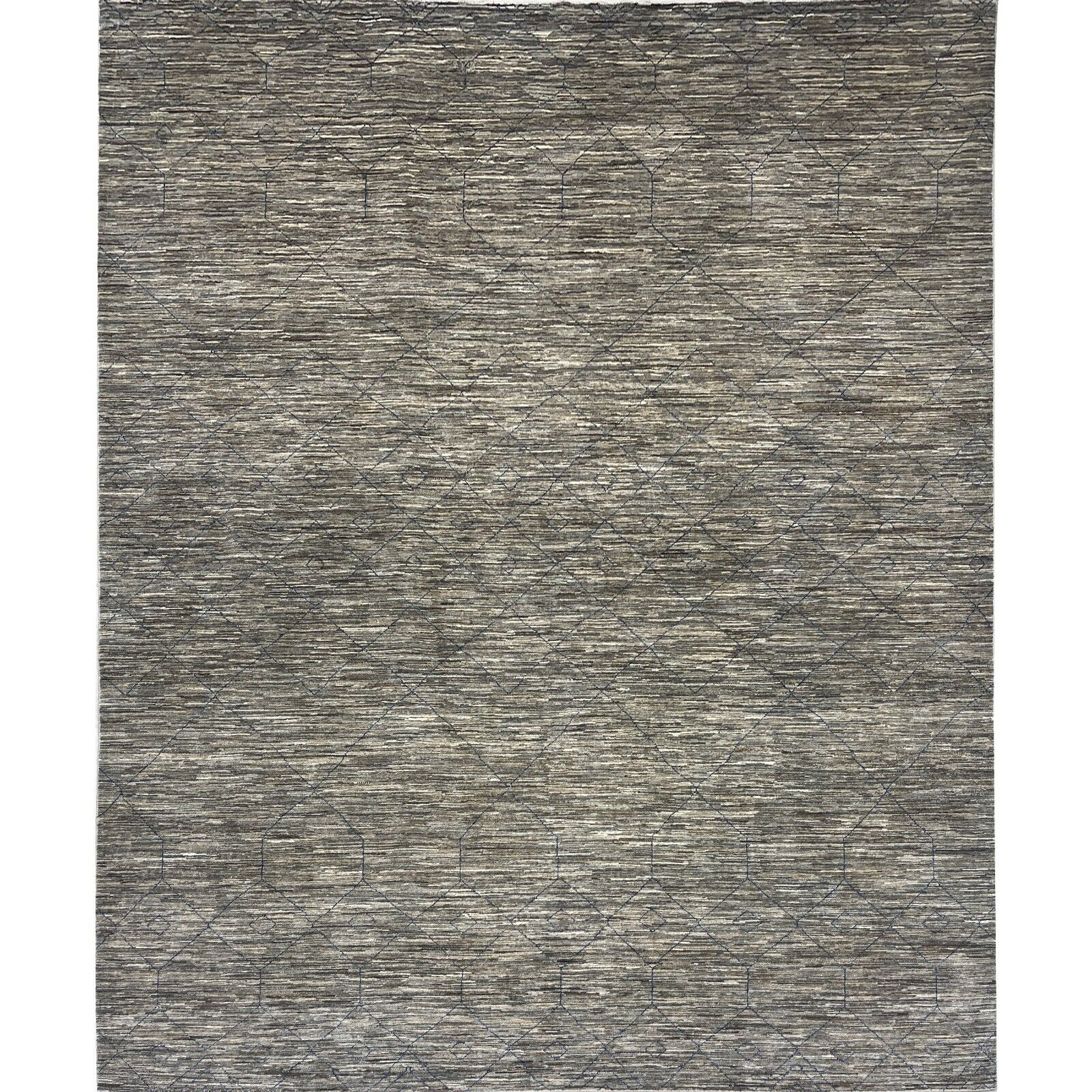 Handmade (9' x 12') Natural Gray Scandinavian Gabbeh Wool Area Rug