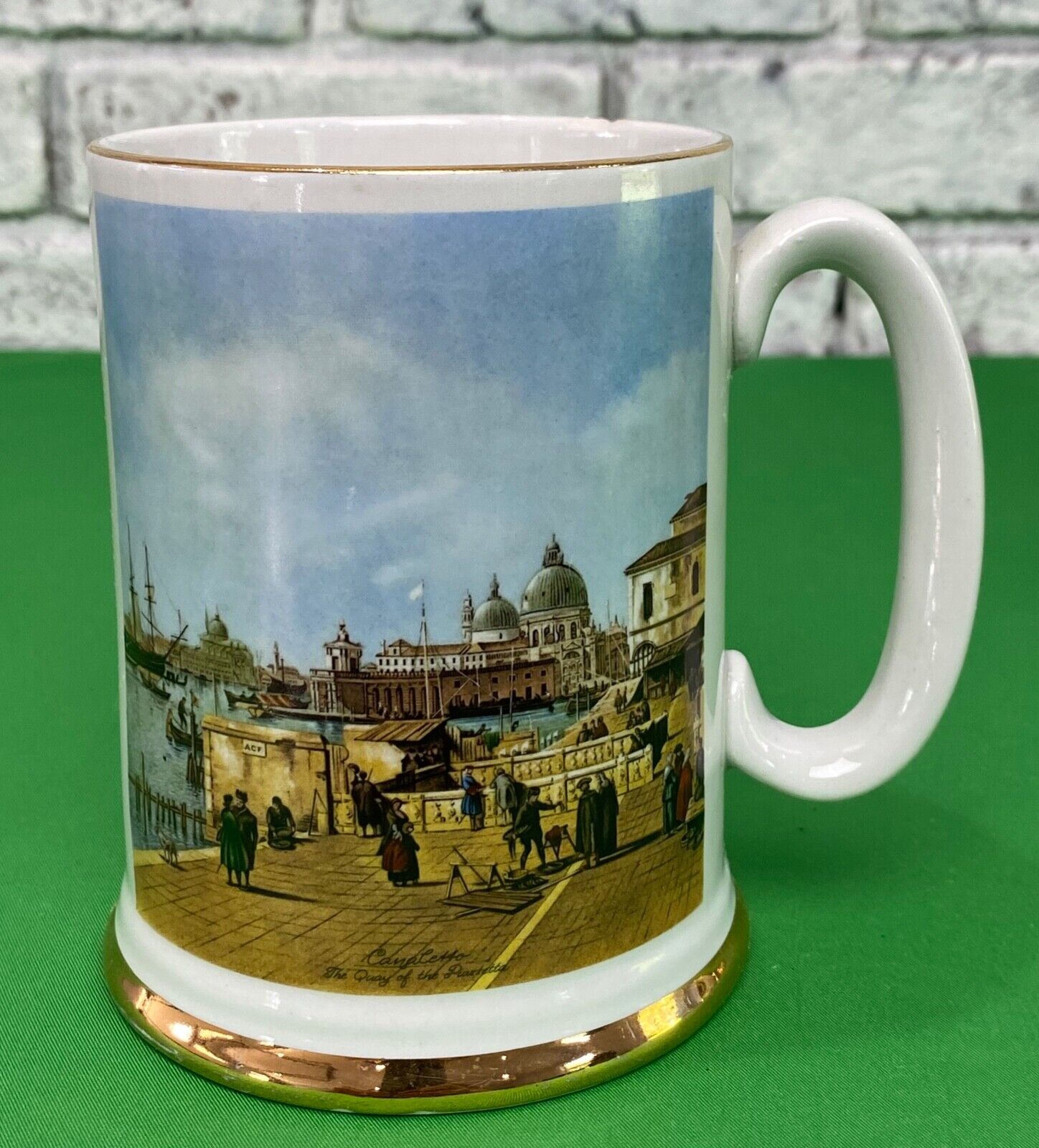 Vintage Ellgreave The Quay Of The Pianlette Collectors Ironstone 20 Oz Mug/Stein