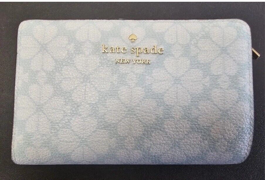 Kate Spade Signature Blue Glow Spade Flower Compact Bifold Wallet NWT OBO