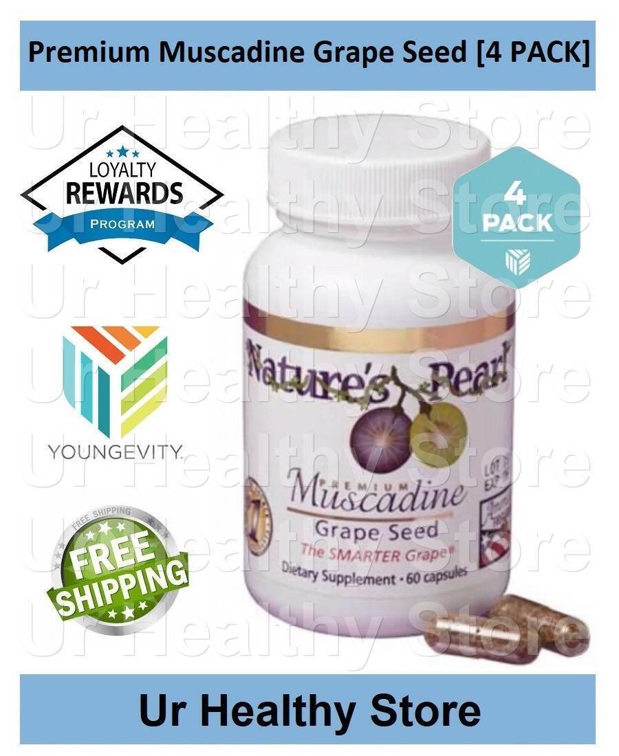 Premium Muscadine Grape Seed 60 Capsules [4 PACK] Youngevity **LOYALTY REWARDS**