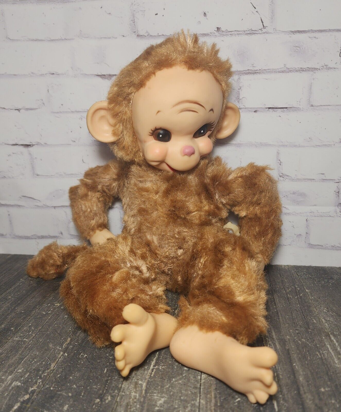 READ Vintage Rushton Chico the Monkey Rubber Face Stuffed Animal Plush 1950’s