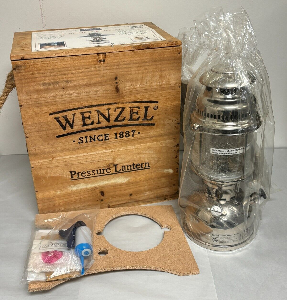 Wenzel Nickel Plated Brass Kerosene Pressure Lantern - 823018 - New In Box