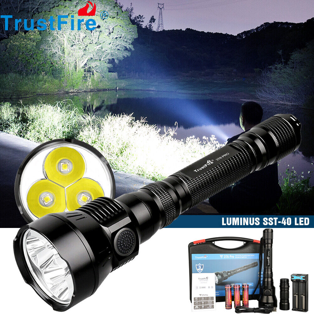 TrustFire LED Tactical Flashlight 5200 Lumens 602 Meter Throw For Hunting Hiking