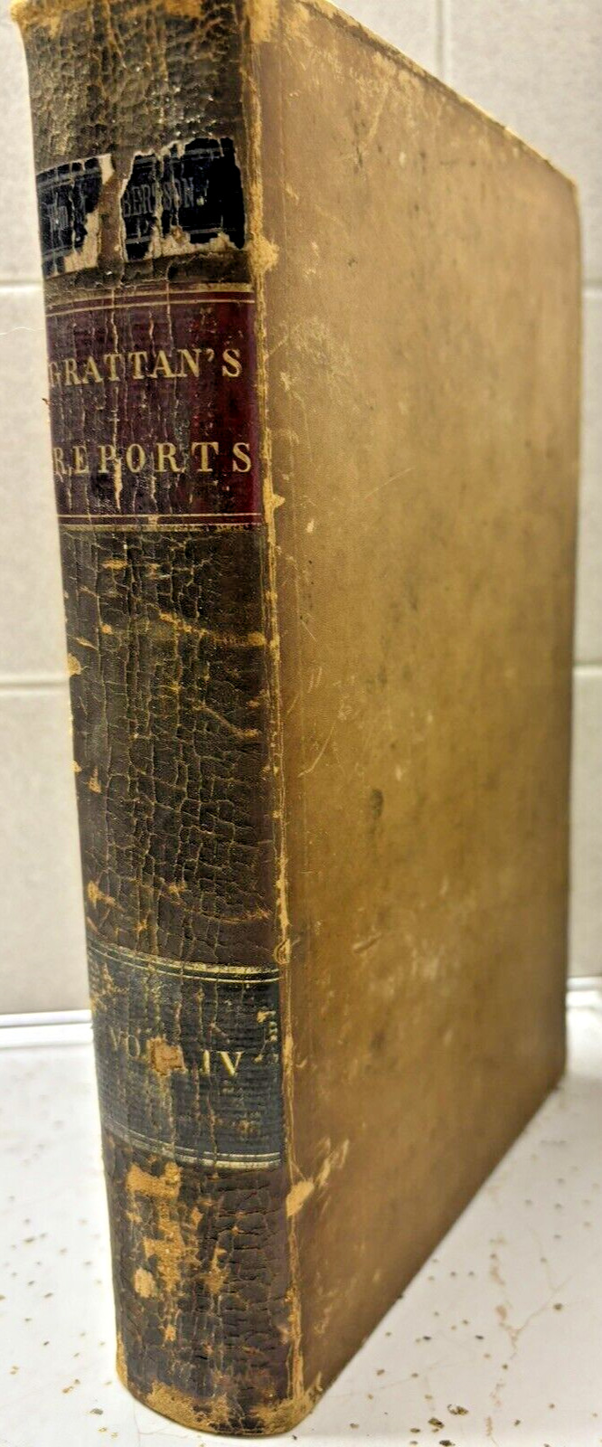 Antique 1848 Book Reports of Cases Decided in the Supreme Court of Appeals of VA