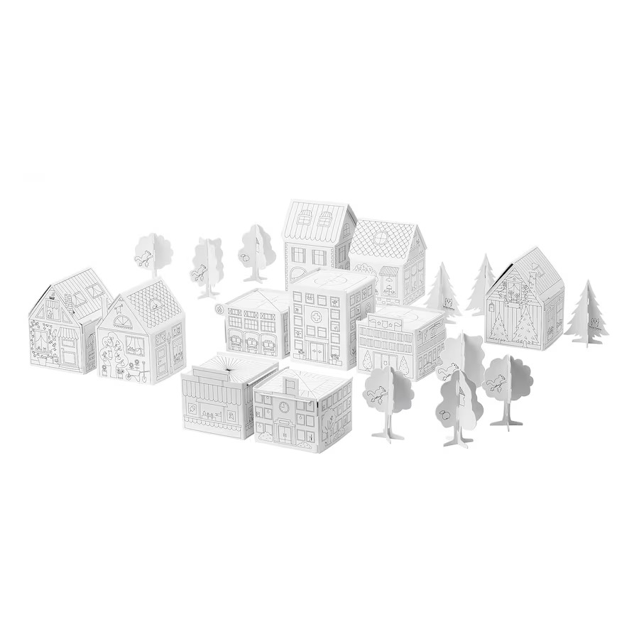 IKEA 10-pc cardboard town template set Solid cardboard Paper Kids Children DIY