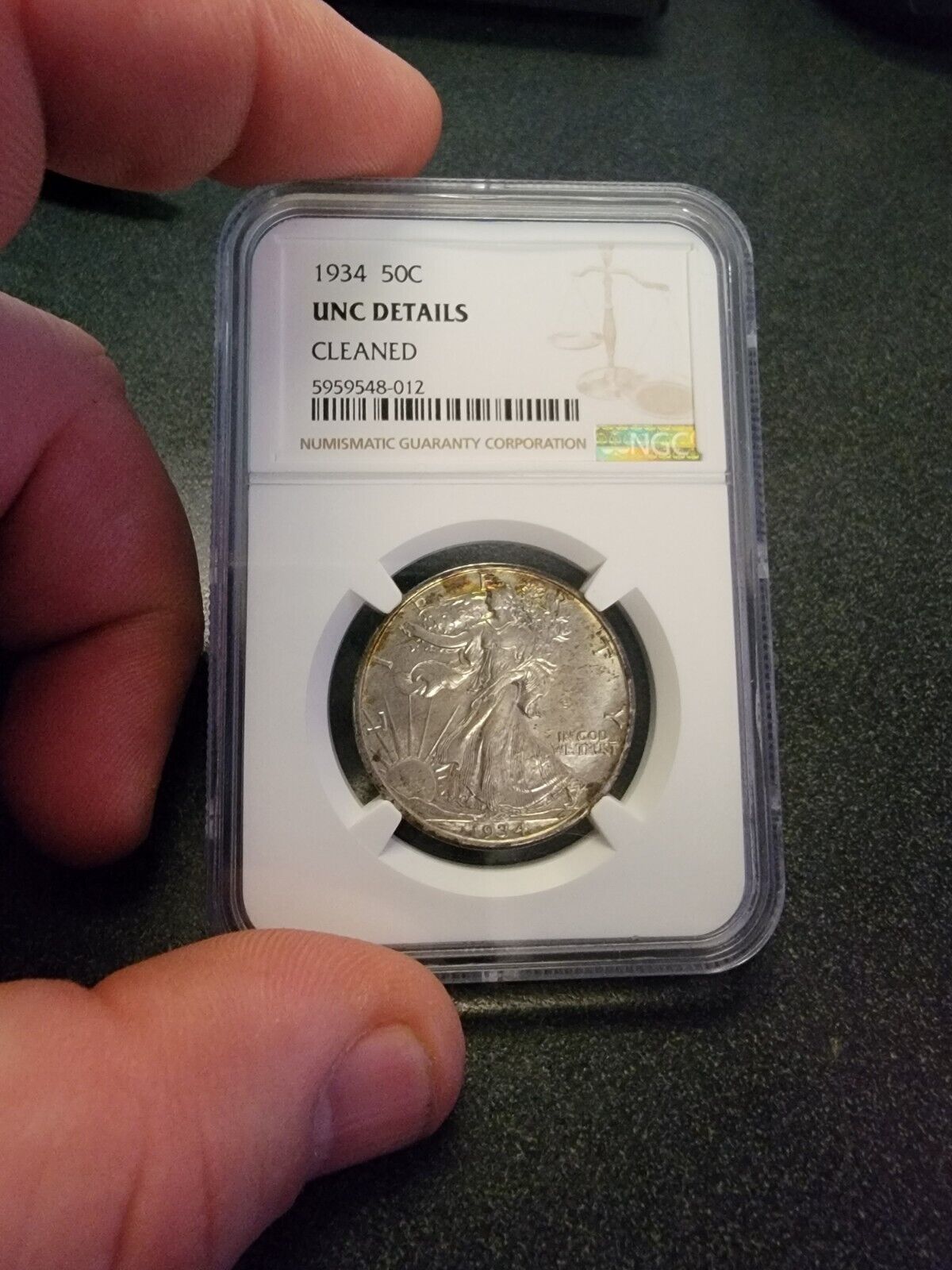 1934 Walking Liberty Half Dollar Old Silver Coin. Ms Graded Ngc
