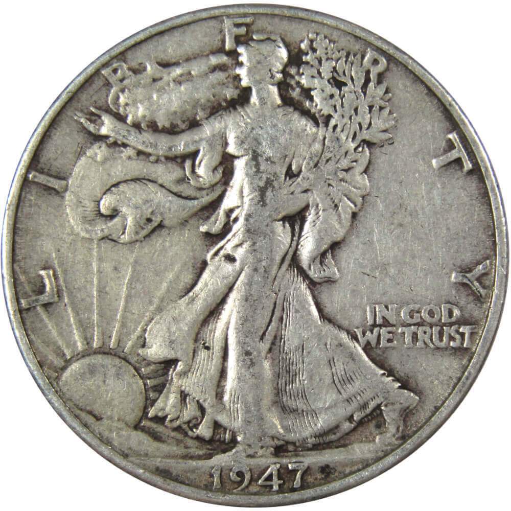 1947 D Liberty Walking Half Dollar AG About Good 90% Silver 50c US Coin