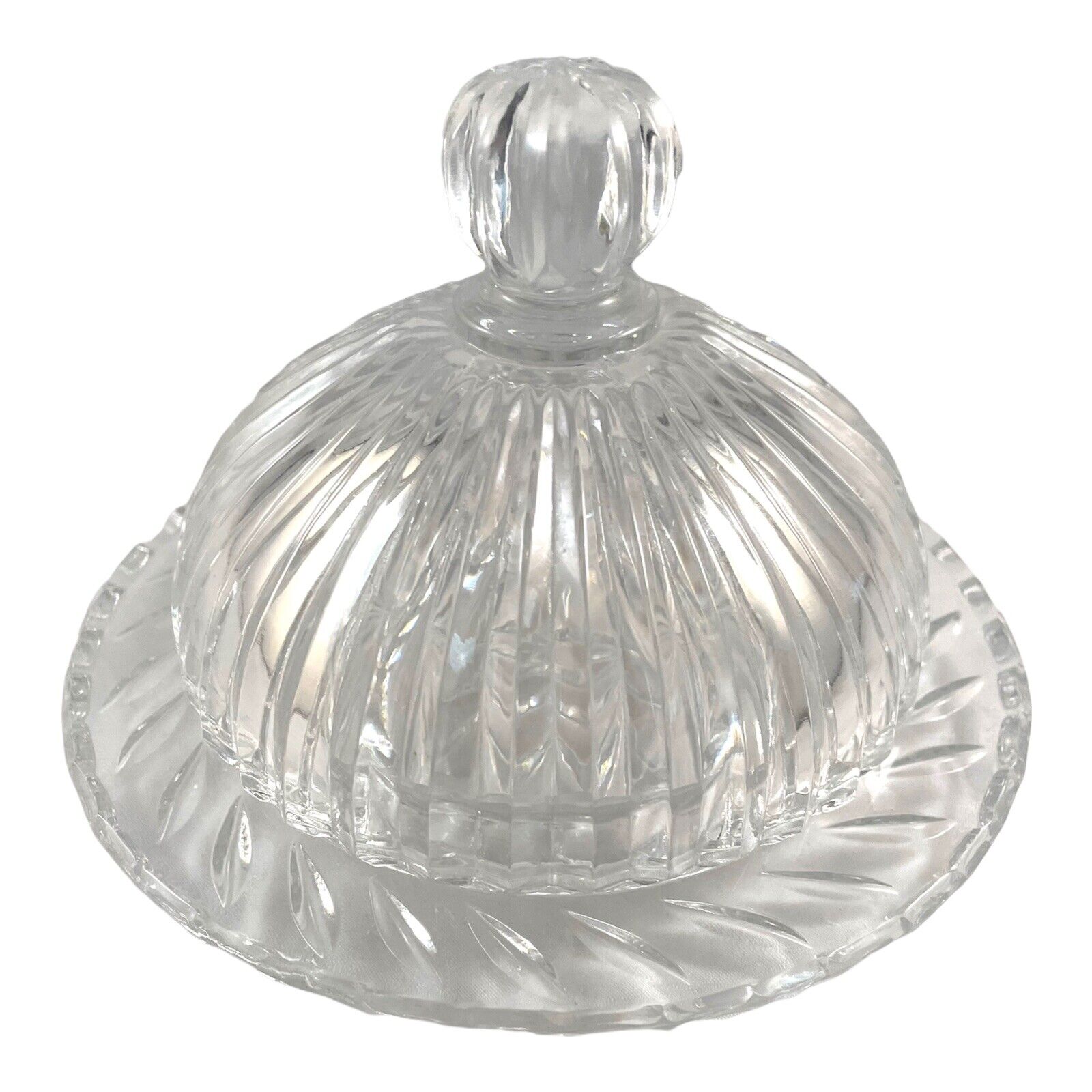 Vintage Shannon Godinger Leaded Crystal Butter Cheese Dish Cloche