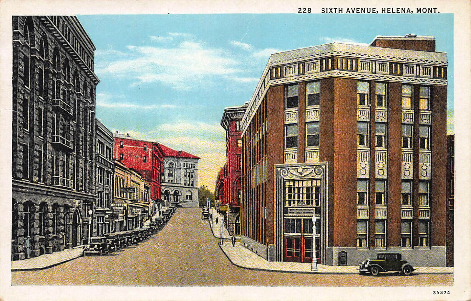 Sixth Avenue, Helena, Montana, Early Postcard, Unused