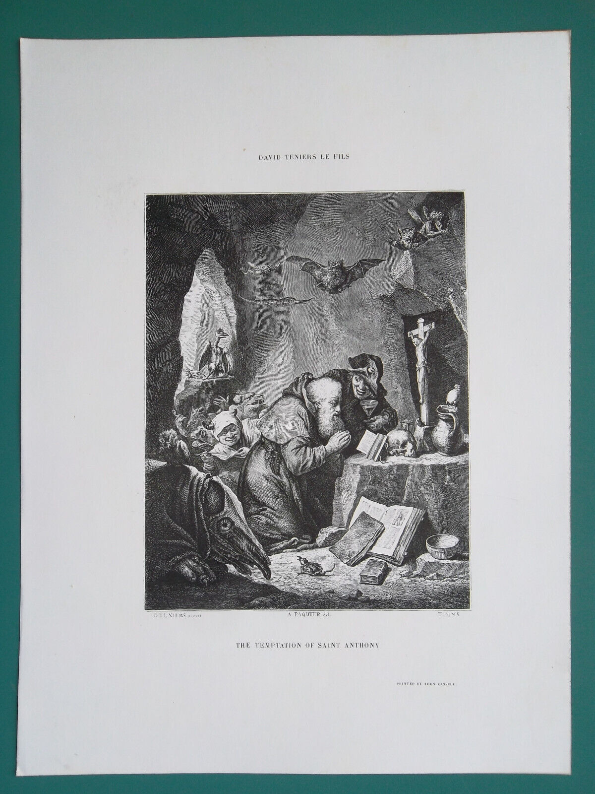 DAVID TENIERS Works Incantation Jealous Wife St Anthony - 3x 1857 Prints