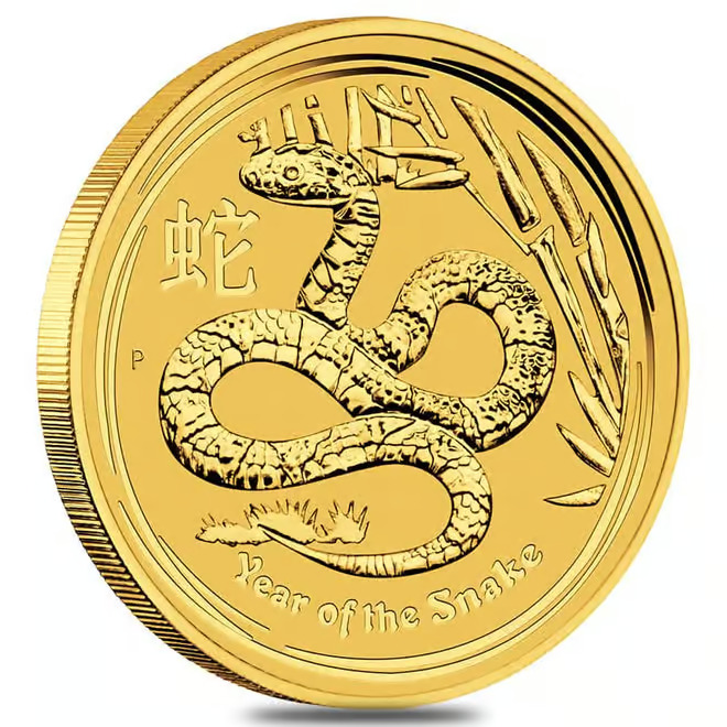 2013 ~ Australia ~ $15 ~ YEAR of the SNAKE ~1/10 OZ 9999 GOLD COIN ~ BU ~$508.88
