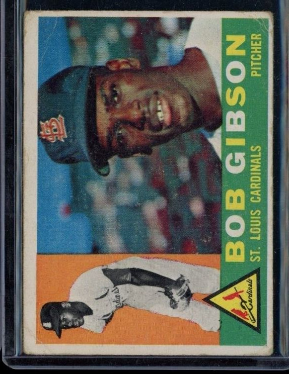 1960 Topps #73 Bob Gibson Cardinals Creasing POOR LOOK
