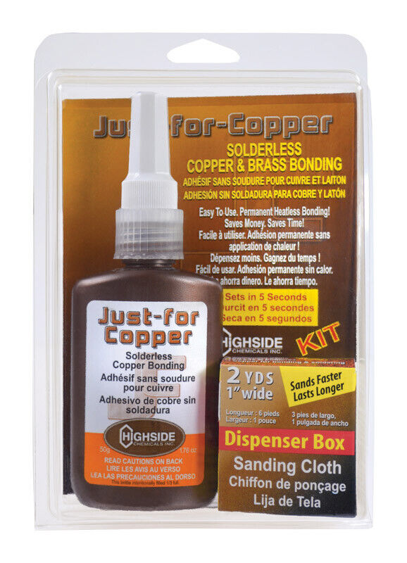 Highside Chemicals Just For Copper 5-3/8 L x 8-1/2 Copper and Brass Bonding Kit