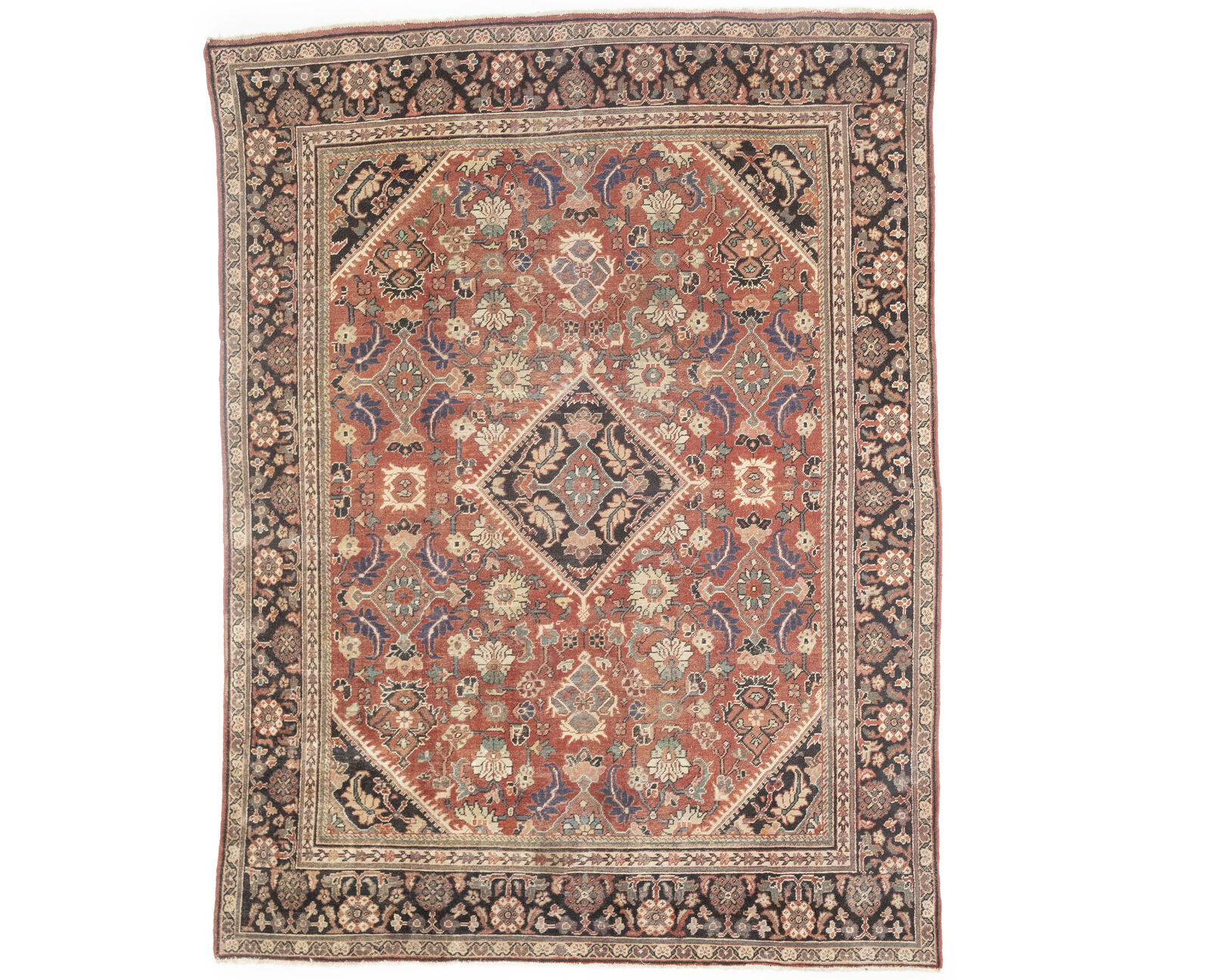 Handmade Floral Style Large 9X12 Medallion Semi Antique Oriental Rug Wool Carpet