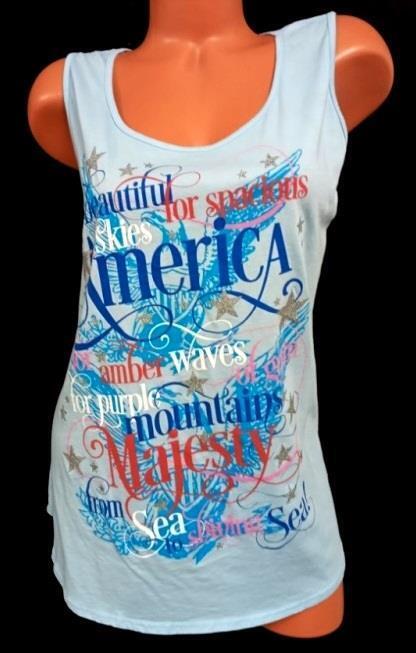 *USA blue O beautiful for spacious skies America Majesty patriotic top XL