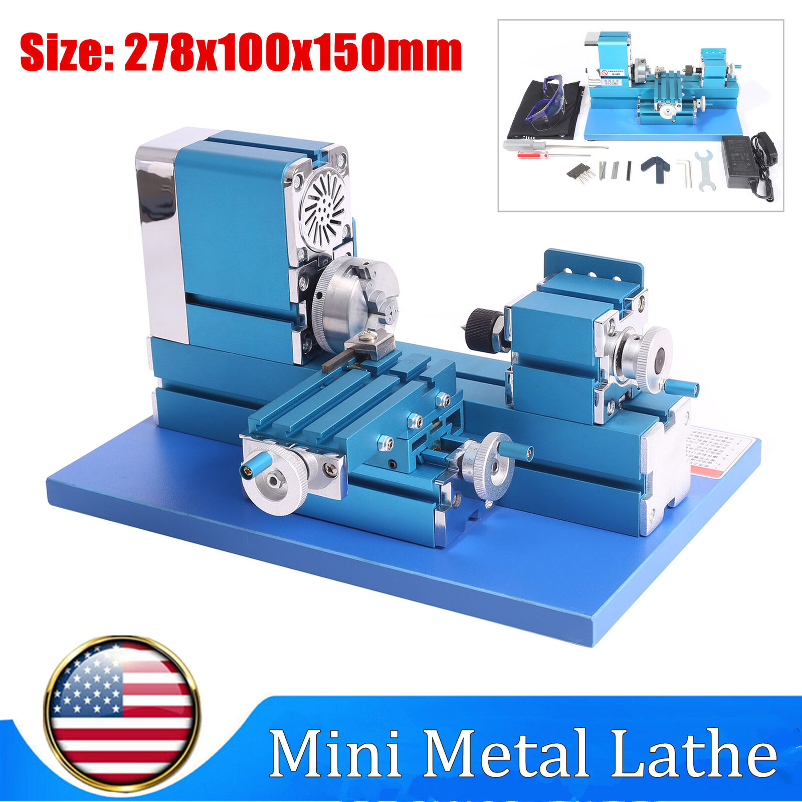 Multifunction Mini Metal Motorized Lathe Machine DIY Power Tool 20000RPM 36W