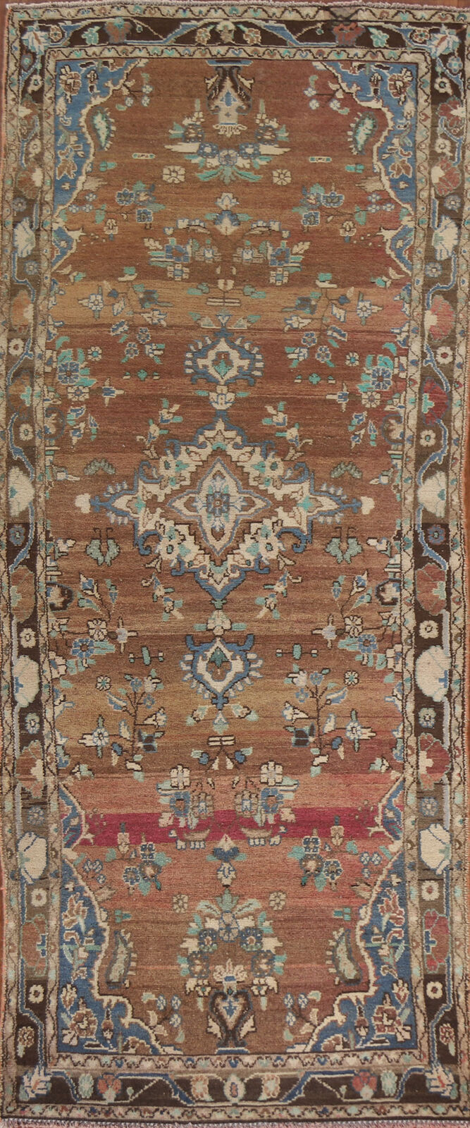 Vintage Hamedan Traditional Runner Rug 3x9 Wool Hand-knotted Hallway Carpet